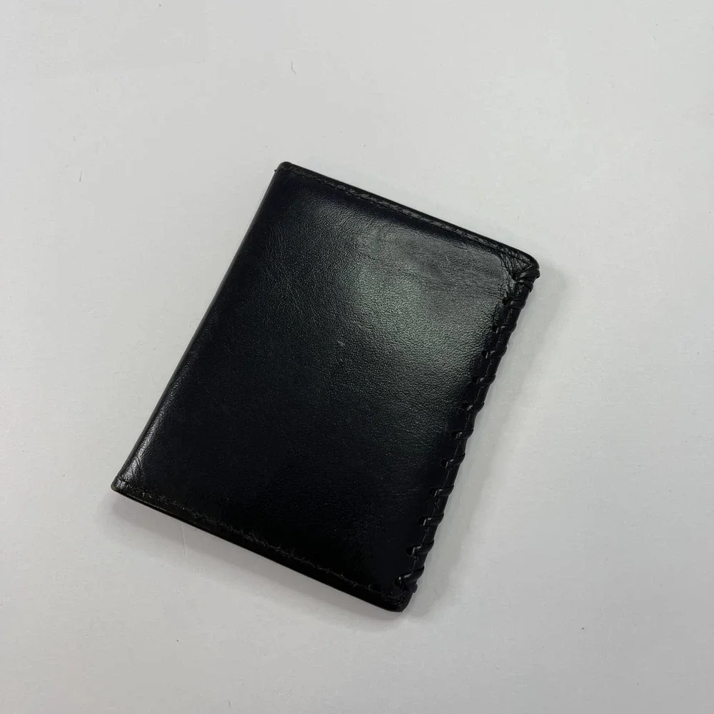 Vintage whipstitched leather wallet